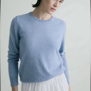 Quince Mongolian Cashmere Crewneck Sweater NWT size medium color faded denim